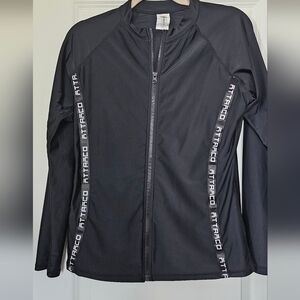 ATTRACO Women’s Black Full Zip Athletic Jacket Logo Tape Size L